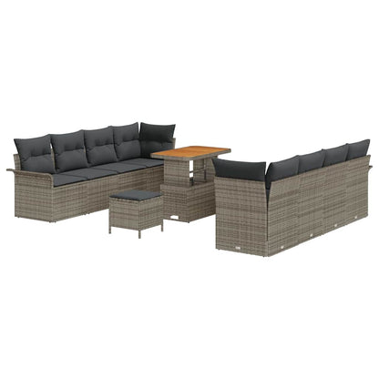 Set Divano da Giardino con cuscino con cuscino 11 pcs Grigio