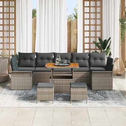 Set Divano da Giardino con cuscino con cuscino 10 pcs Grigio