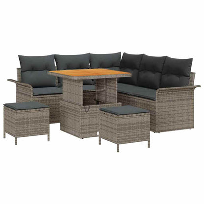 Set Divano da Giardino con cuscino con cuscino 8 pcs Grigio