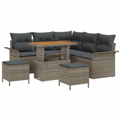 Set Divano da Giardino con cuscino con cuscino 8 pcs Grigio