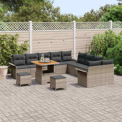 Set Divano da Giardino con cuscino con cuscino 13 pcs Grigio