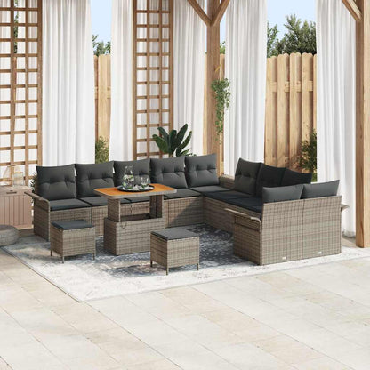 Set Divano da Giardino con cuscino con cuscino 13 pcs Grigio
