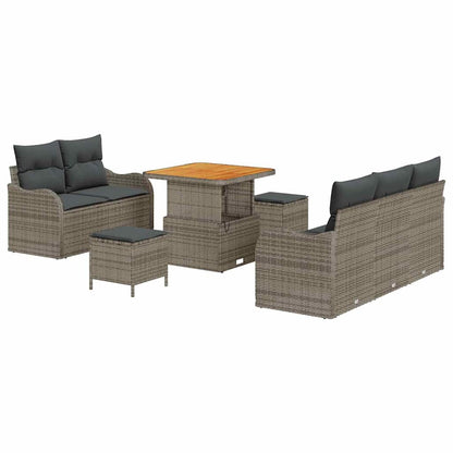 Set Divano da Giardino con cuscino con cuscino 8 pcs Grigio
