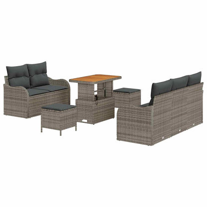 Set Divano da Giardino con cuscino con cuscino 8 pcs Grigio