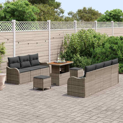 Set Divano da Giardino con cuscino con cuscino 10 pcs Grigio