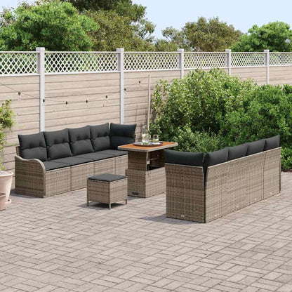 Set Divano da Giardino con cuscino con cuscino 11 pcs Grigio