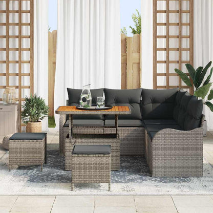 Set Divano da Giardino con cuscino con cuscino 8 pcs Grigio