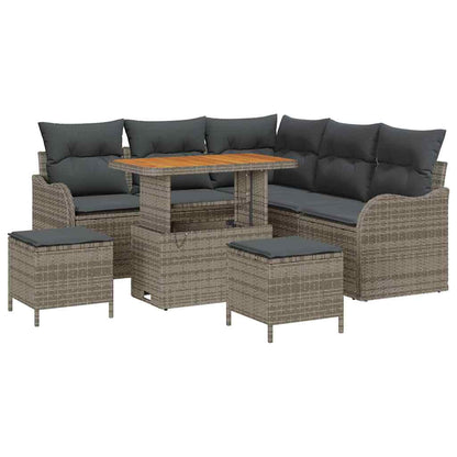 Set Divano da Giardino con cuscino con cuscino 8 pcs Grigio