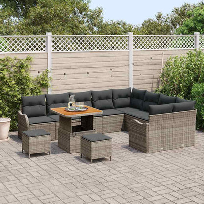 Set Divano da Giardino con cuscino con cuscino 12 pcs Grigio