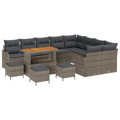 Set Divano da Giardino con cuscino con cuscino 13 pcs Grigio