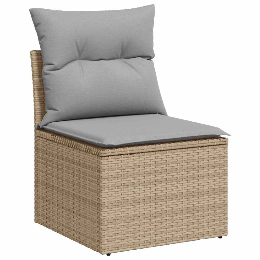 Set Divano da Giardino con cuscino 13 pcs Beige e Grigio Chiaro