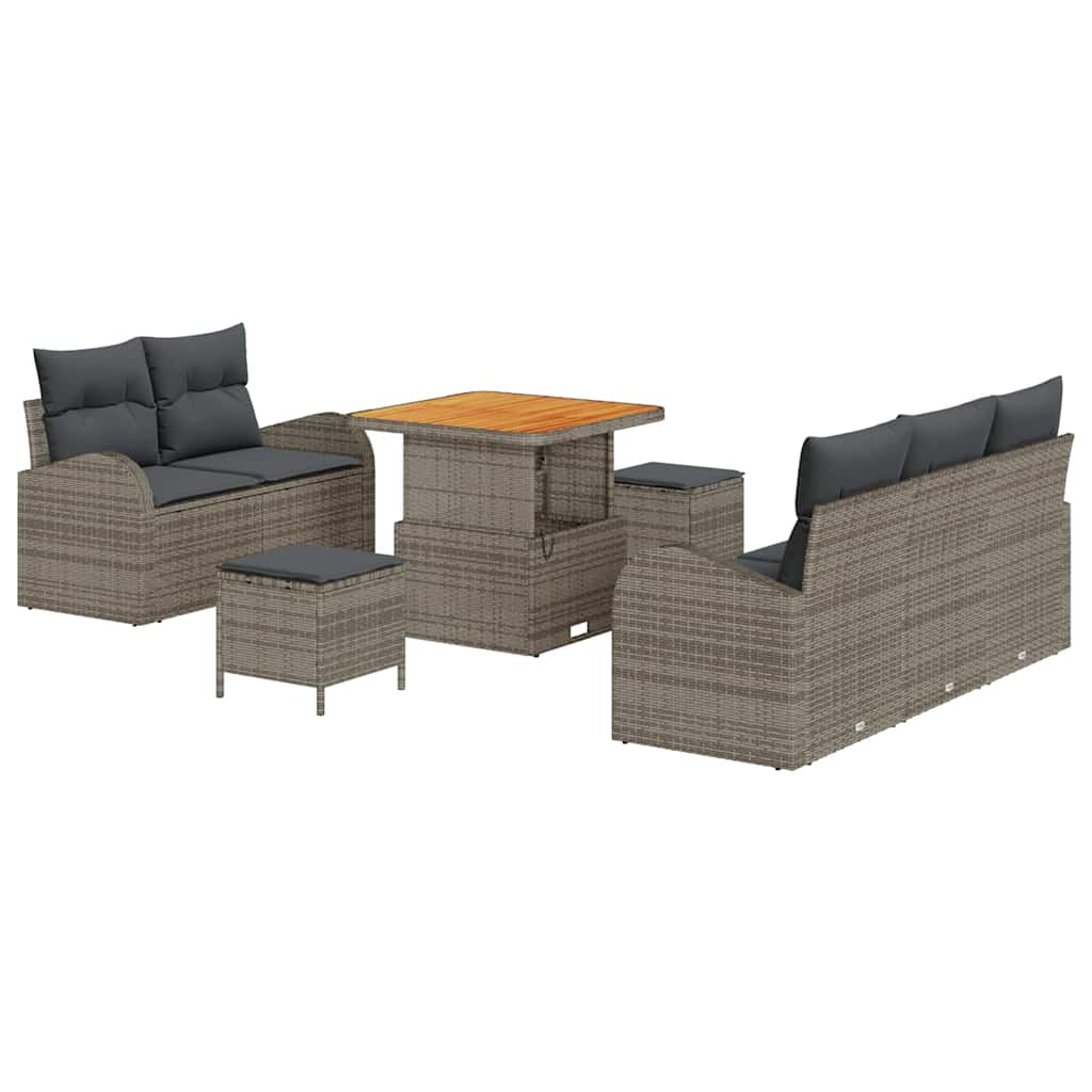 Set Divano da Giardino con cuscino con cuscino 8 pcs Grigio