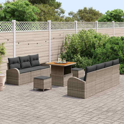 Set Divano da Giardino con cuscino con cuscino 10 pcs Grigio