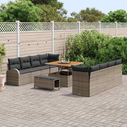Set Divano da Giardino con cuscino con cuscino 11 pcs Grigio