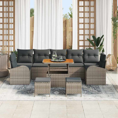 Set Divano da Giardino con cuscino con cuscino 10 pcs Grigio