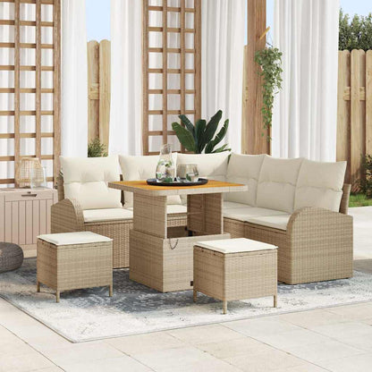 Set Divano da Giardino con cuscino 8 pcs Beige e Crema