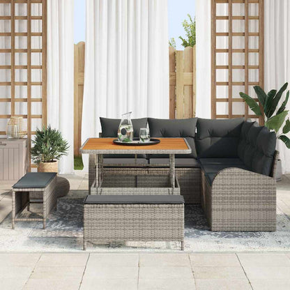 Set Divano da Giardino con cuscino con cuscino 8 pcs Grigio