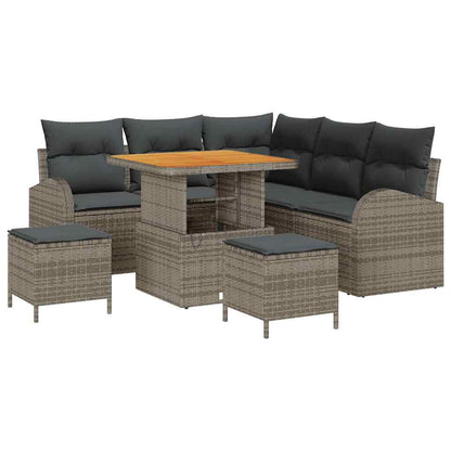 Set Divano da Giardino con cuscino con cuscino 8 pcs Grigio