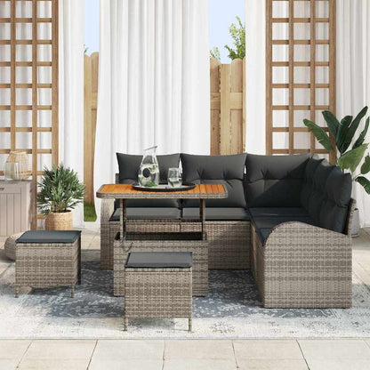 Set Divano da Giardino con cuscino con cuscino 8 pcs Grigio