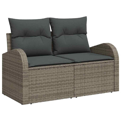 Set Divano da Giardino con cuscino con cuscino 9 pcs Grigio