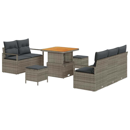 Set Divano da Giardino con cuscino con cuscino 8 pcs Grigio
