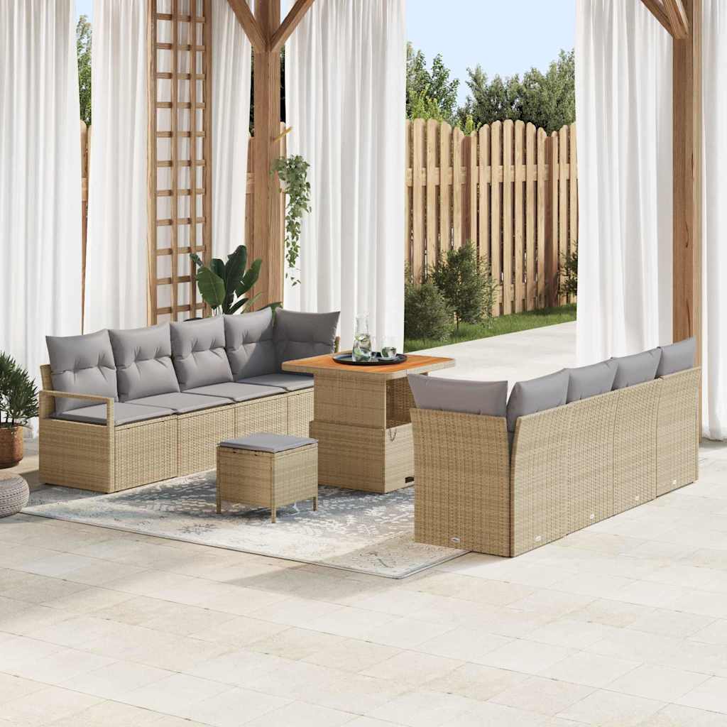 Set Divano da Giardino Beige e Grigio Chiaro 80 x 80 x 71 cm