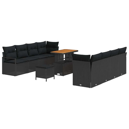 Set Divano da Giardino con cuscino Nero 90 x 55 x 71 cm