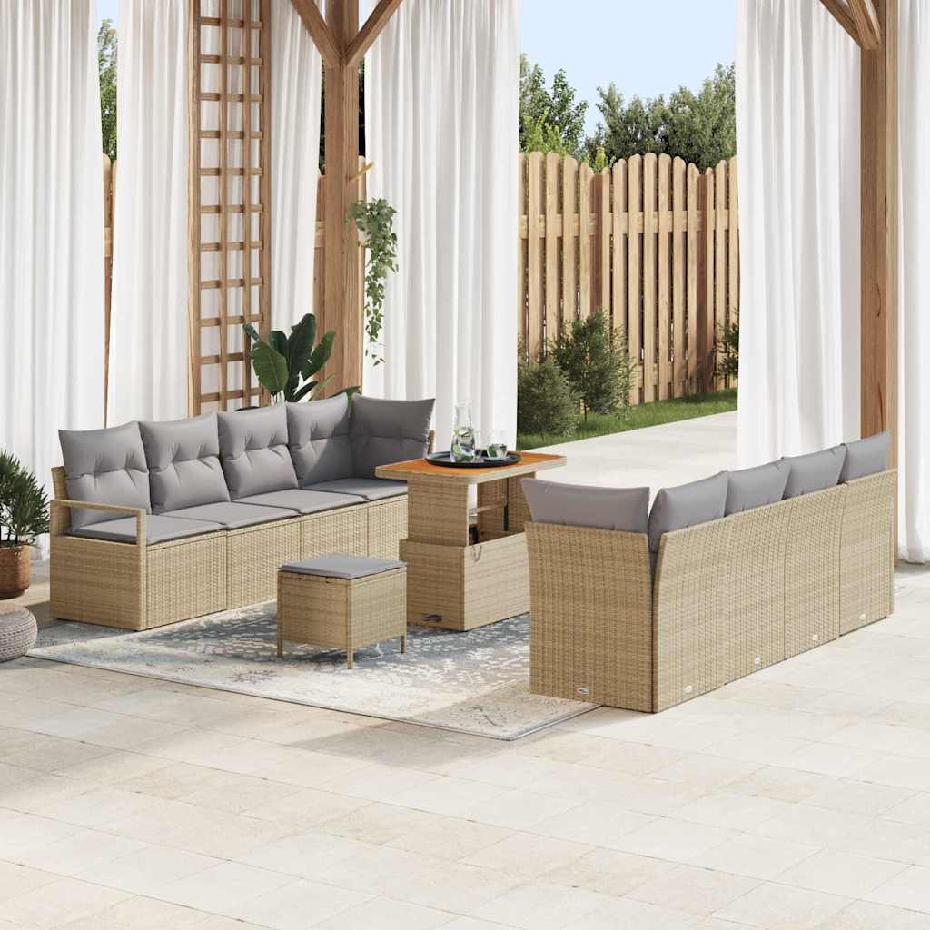 Set Divano da Giardino Beige e Grigio Chiaro 90 x 55 x 71 cm