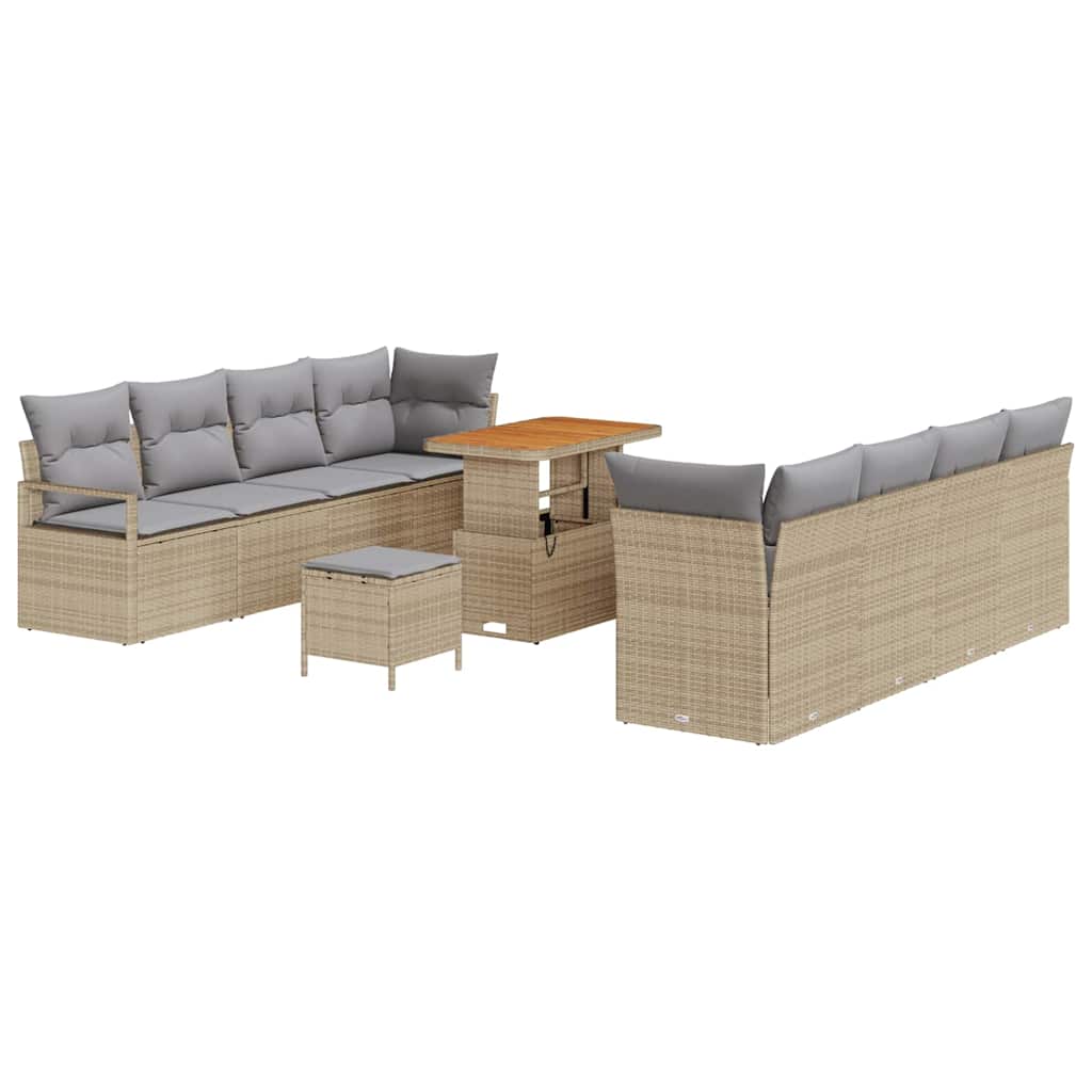 Set Divano da Giardino Beige e Grigio Chiaro 90 x 55 x 71 cm