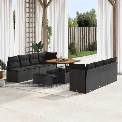 Set Divano da Giardino con cuscino Nero 100 x 100 x 71 cm