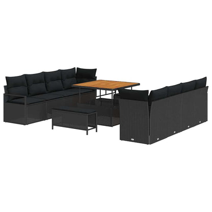 Set Divano da Giardino con cuscino Nero 100 x 100 x 71 cm