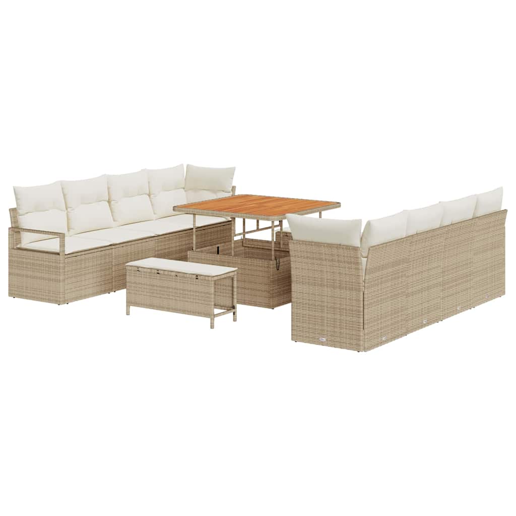 Set Divano da Giardino Beige e Crema 100 x 100 x 71 cm