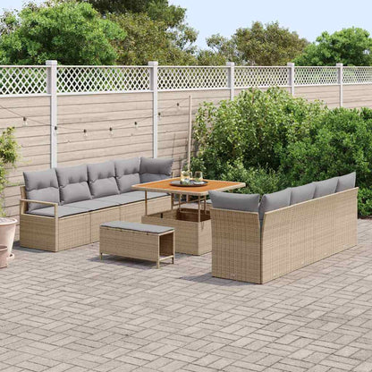 Set Divano da Giardino Beige e Grigio Chiaro 100 x 100 x 71 cm