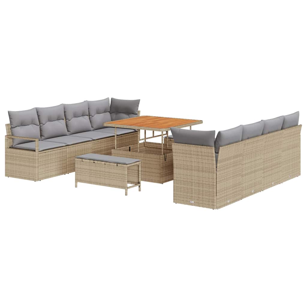 Set Divano da Giardino Beige e Grigio Chiaro 100 x 100 x 71 cm