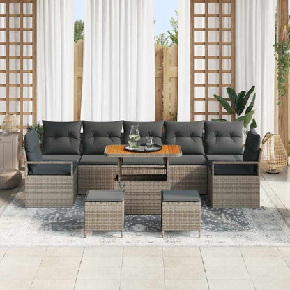 Set Divano da Giardino con cuscino con cuscino 10 pcs Grigio