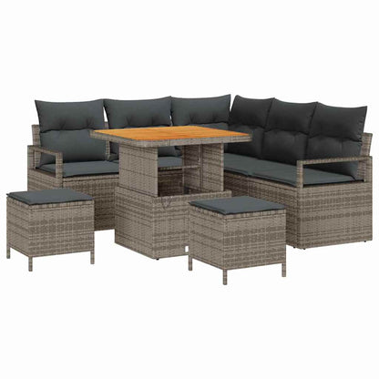 Set Divano da Giardino con cuscino con cuscino 8 pcs Grigio