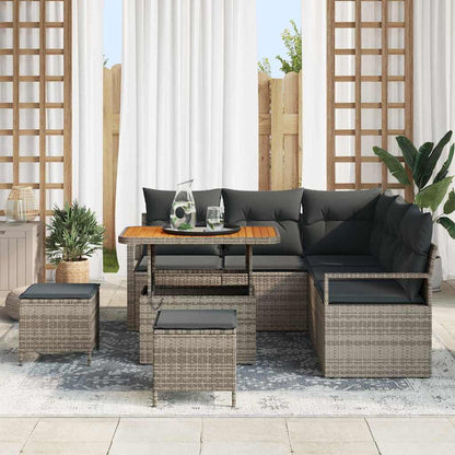 Set Divano da Giardino con cuscino con cuscino 8 pcs Grigio