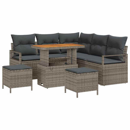 Set Divano da Giardino con cuscino con cuscino 8 pcs Grigio