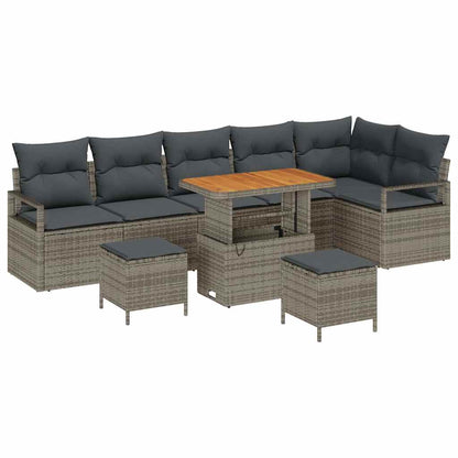 Set Divano da Giardino con cuscino con cuscino 9 pcs Grigio