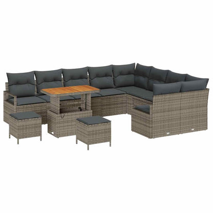 Set Divano da Giardino con cuscino con cuscino 12 pcs Grigio