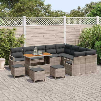 Set Divano da Giardino con cuscino con cuscino 13 pcs Grigio