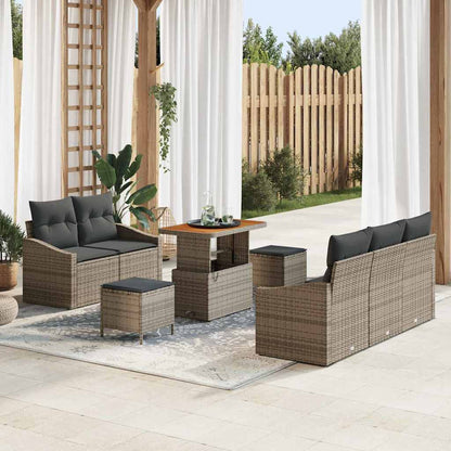 Set Divano da Giardino con cuscino con cuscino 8 pcs Grigio
