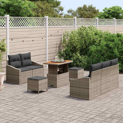 Set Divano da Giardino con cuscino con cuscino 8 pcs Grigio