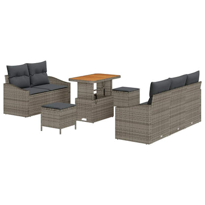 Set Divano da Giardino con cuscino con cuscino 8 pcs Grigio