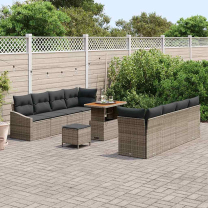 Set Divano da Giardino con cuscino con cuscino 11 pcs Grigio