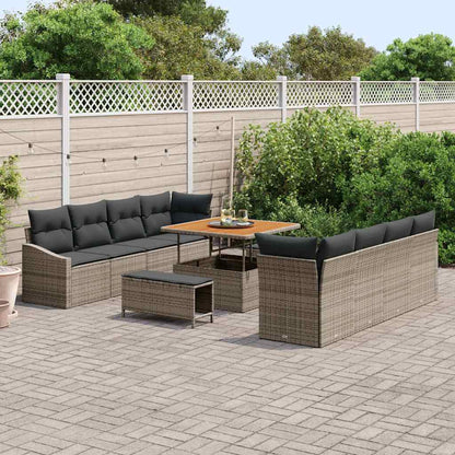 Set Divano da Giardino con cuscino con cuscino 11 pcs Grigio