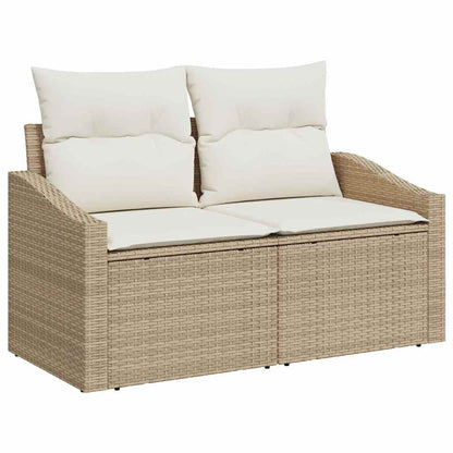 Set Divano da Giardino con cuscino 13 pcs Beige Poly Rattan