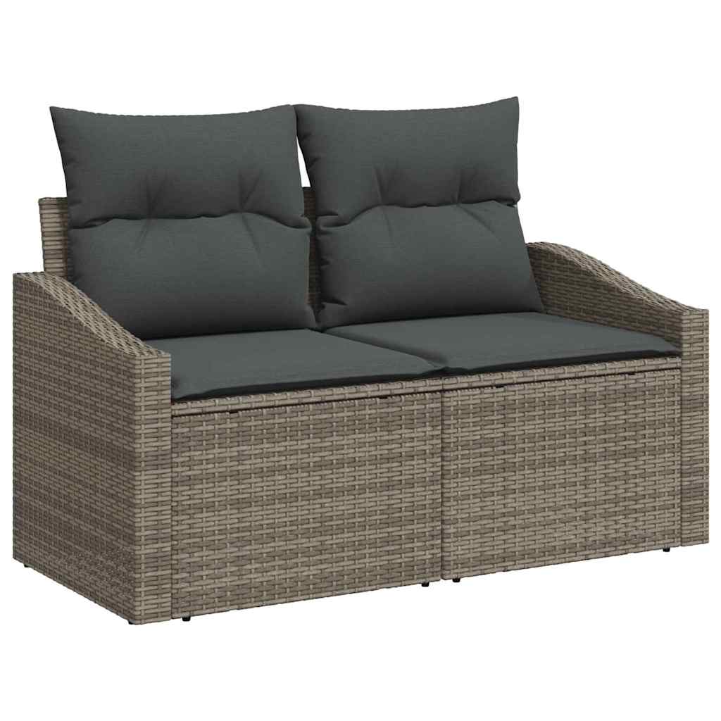 Set Divano da Giardino con cuscino 13 pcs Grigio Poly Rattan
