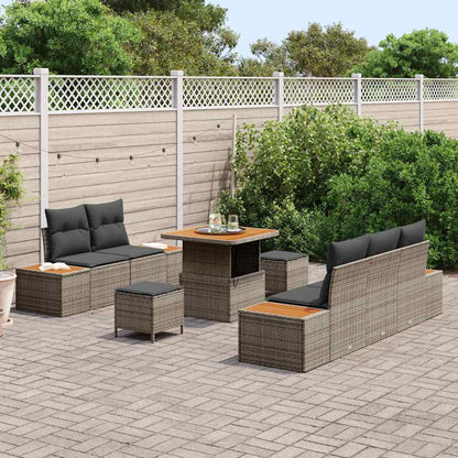 Set Divano da Giardino 8 pcs Grigio chiaro e grigio scuro