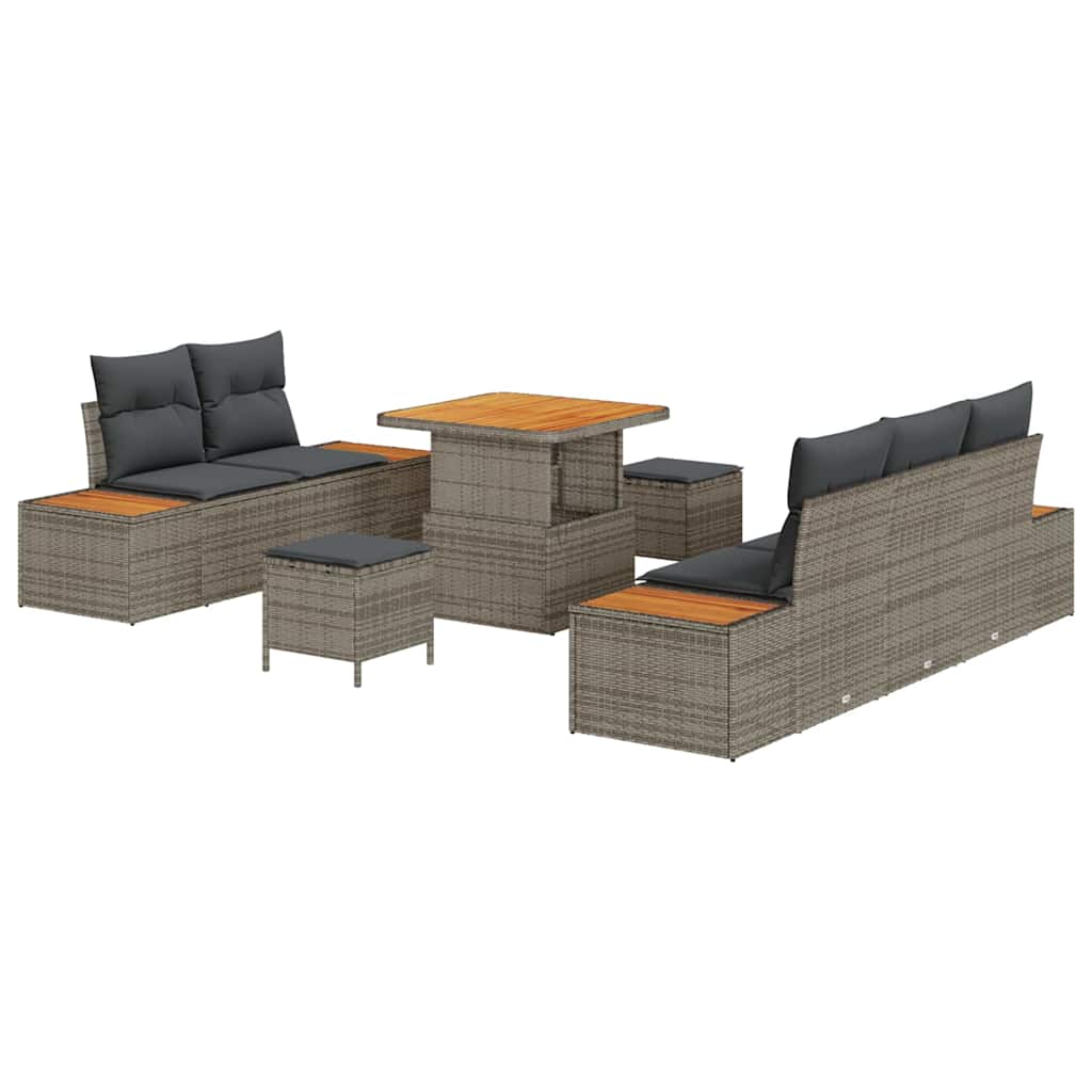 Set Divano da Giardino 8 pcs Grigio chiaro e grigio scuro
